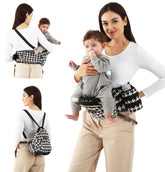 VIFOYO Baby Hip Seat Carrier with Lumbar Support, 3D Anti - Slip Protection (Houndstooth) - VIFOYO