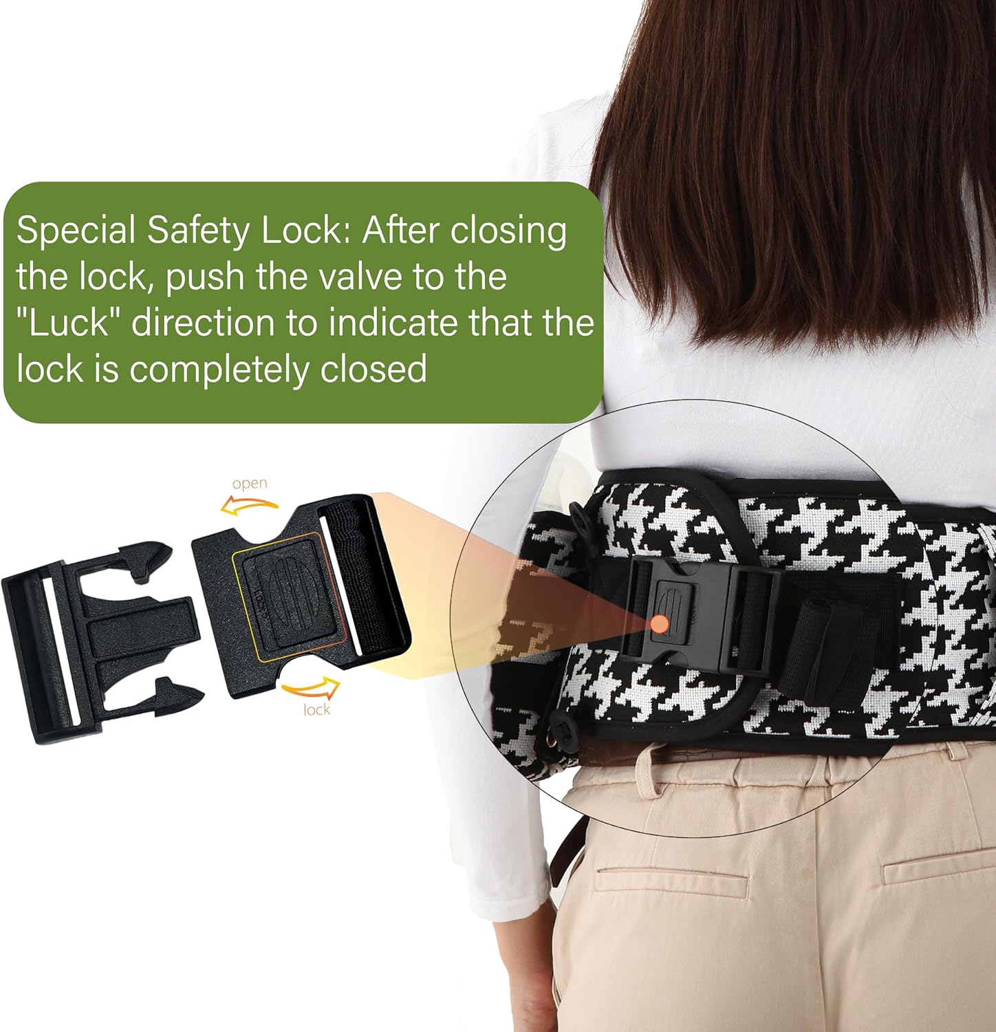 VIFOYO Baby Hip Seat Carrier with Lumbar Support, 3D Anti-Slip Protection (Houndstooth)