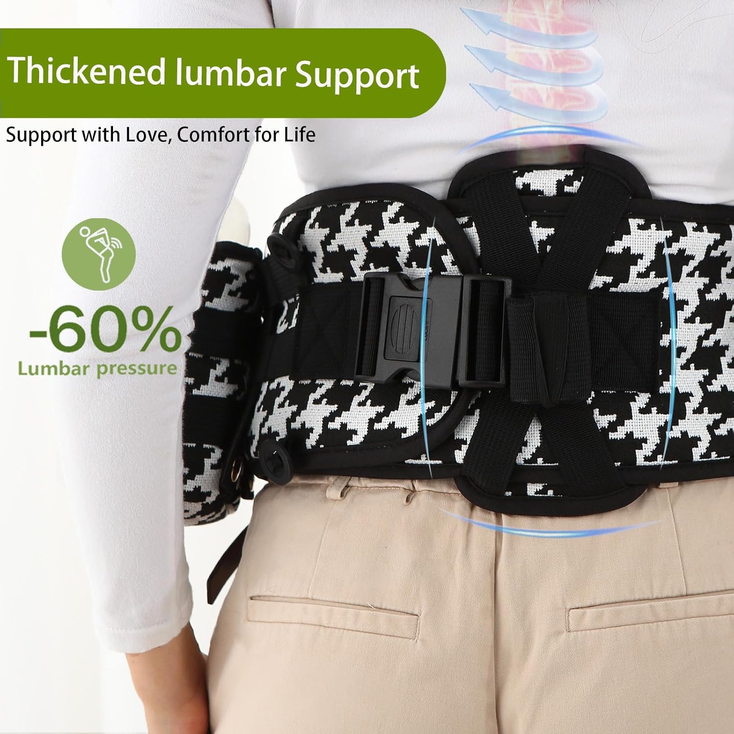 VIFOYO Baby Hip Seat Carrier with Lumbar Support, 3D Anti-Slip Protection (Houndstooth)