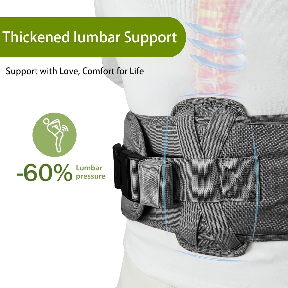 VIFOYO Baby Hip Seat Carrier with Lumbar Support, 3D Anti - Slip Protection, Hip Carrier for Toddlers 1 - 3 with Molle Bottle Bag (Grey) - VIFOYO