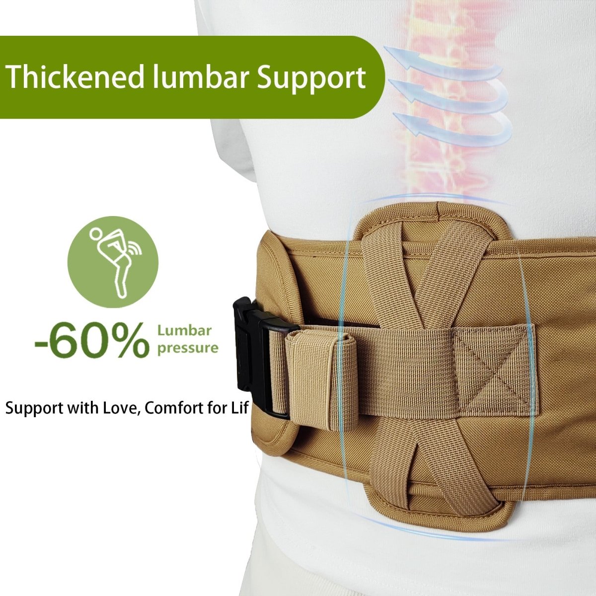 VIFOYO Baby Hip Seat Carrier with Lumbar Support, 3D Anti - Slip Protection, Hip Carrier for Toddlers 1 - 3 with Molle Bottle Bag(Khaki) - VIFOYO