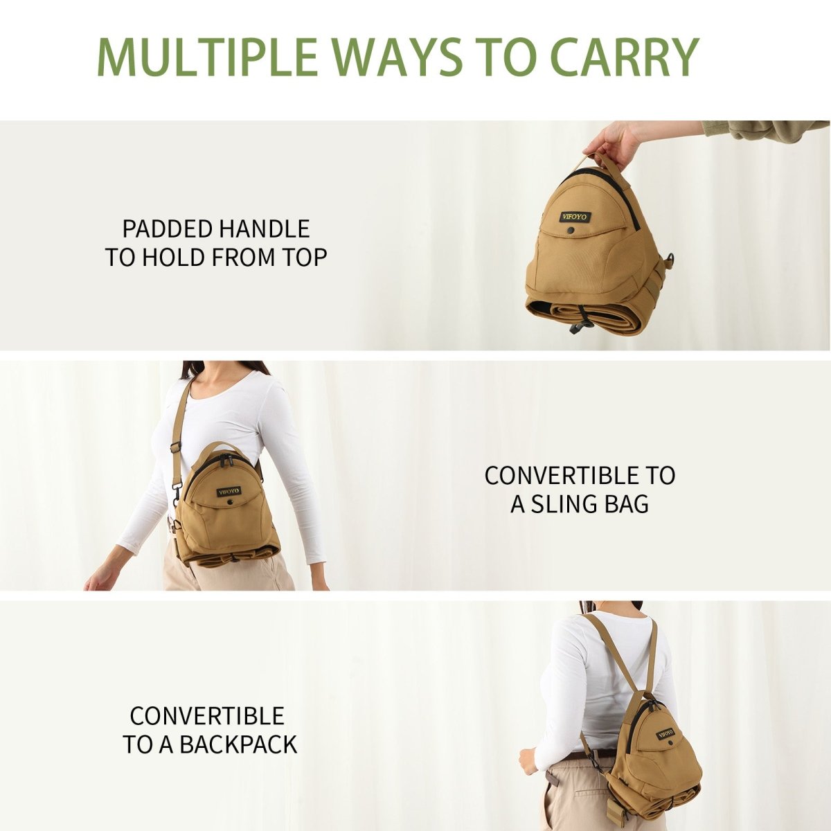 VIFOYO Baby Hip Seat Carrier with Lumbar Support, 3D Anti - Slip Protection, Hip Carrier for Toddlers 1 - 3 with Molle Bottle Bag(Khaki) - VIFOYO