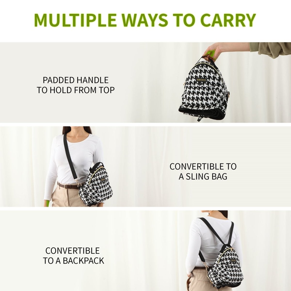 VIFOYO Baby Hip Seat Carrier with Lumbar Support, 3D Anti - Slip Protection (Houndstooth) - VIFOYO